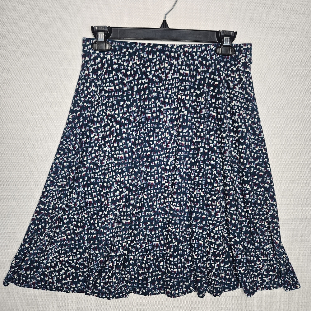 Gilli Teal Patterned Elastic‎ Waist Skirt Size M Style S1077